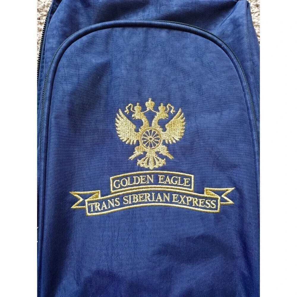 Trans Siberian Express Backpack Navy Blue Adjustable